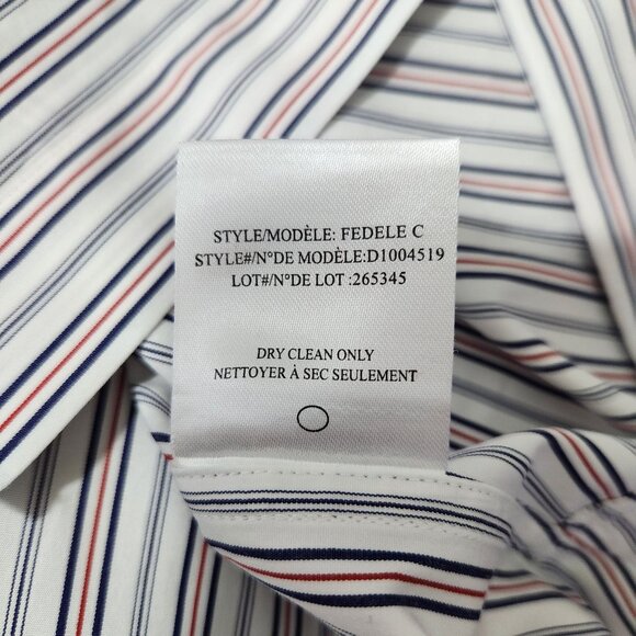 Theory Top Women's Large Long Sleeve Button Down Stripped Hidden Button Placket - Picture 12 of 14